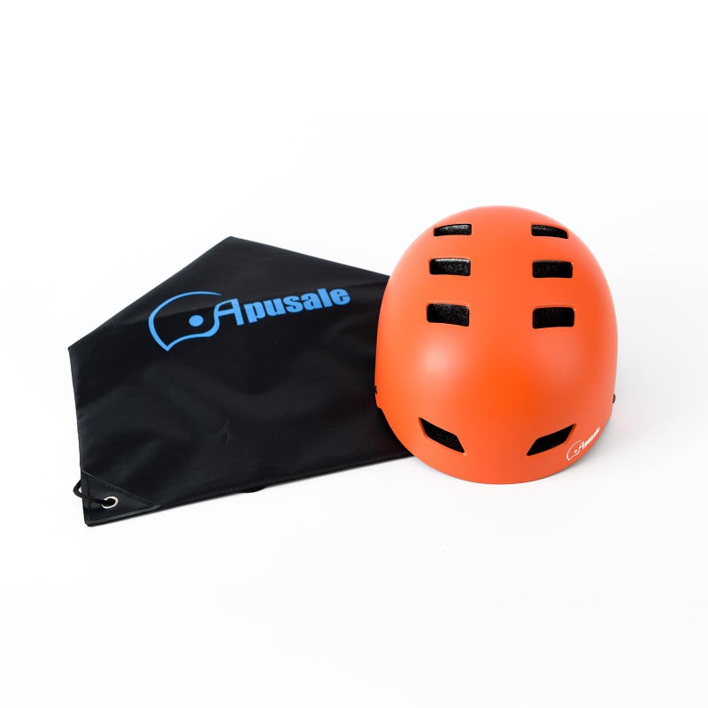 Apusale Bike Skateboard Helmet, Adjustable and Multi-Sport for Skate Scooter, 3 Sizes for Adult Youth Kids Toddler (Orange) - Image 4
